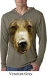 Mens Shirt Big Grizzly Bear Face Lightweight Hoodie Tee T-Shirt