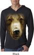 Mens Shirt Big Grizzly Bear Face Lightweight Hoodie Tee T-Shirt
