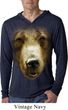 Mens Shirt Big Grizzly Bear Face Lightweight Hoodie Tee T-Shirt