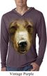 Mens Shirt Big Grizzly Bear Face Lightweight Hoodie Tee T-Shirt