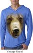 Mens Shirt Big Grizzly Bear Face Lightweight Hoodie Tee T-Shirt