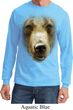 Mens Shirt Big Grizzly Bear Face Long Sleeve Tee T-Shirt