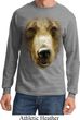 Mens Shirt Big Grizzly Bear Face Long Sleeve Tee T-Shirt