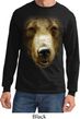 Mens Shirt Big Grizzly Bear Face Long Sleeve Tee T-Shirt