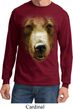 Mens Shirt Big Grizzly Bear Face Long Sleeve Tee T-Shirt