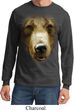 Mens Shirt Big Grizzly Bear Face Long Sleeve Tee T-Shirt