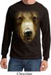 Mens Shirt Big Grizzly Bear Face Long Sleeve Tee T-Shirt