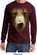 Mens Shirt Big Grizzly Bear Face Long Sleeve Tee T-Shirt