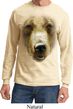 Mens Shirt Big Grizzly Bear Face Long Sleeve Tee T-Shirt