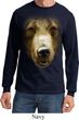 Mens Shirt Big Grizzly Bear Face Long Sleeve Tee T-Shirt