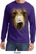 Mens Shirt Big Grizzly Bear Face Long Sleeve Tee T-Shirt
