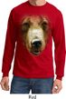Mens Shirt Big Grizzly Bear Face Long Sleeve Tee T-Shirt