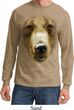 Mens Shirt Big Grizzly Bear Face Long Sleeve Tee T-Shirt