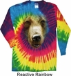 Mens Shirt Big Grizzly Bear Face Long Sleeve Tie Dye Tee T-shirt