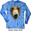 Mens Shirt Big Grizzly Bear Face Long Sleeve Tie Dye Tee T-shirt