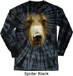 Mens Shirt Big Grizzly Bear Face Long Sleeve Tie Dye Tee T-shirt