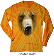 Mens Shirt Big Grizzly Bear Face Long Sleeve Tie Dye Tee T-shirt