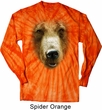 Mens Shirt Big Grizzly Bear Face Long Sleeve Tie Dye Tee T-shirt