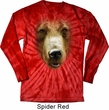 Mens Shirt Big Grizzly Bear Face Long Sleeve Tie Dye Tee T-shirt