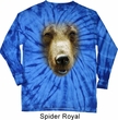 Mens Shirt Big Grizzly Bear Face Long Sleeve Tie Dye Tee T-shirt