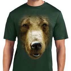 Mens Shirt Big Grizzly Bear Face Moisture Wicking Tee T-Shirt Mens Shirt Big Grizzly Bear Face Moisture Wicking Tee T-Shirt