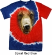 Mens Shirt Big Grizzly Bear Face Patriotic Tie Dye Tee T-shirt