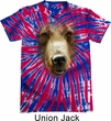 Mens Shirt Big Grizzly Bear Face Patriotic Tie Dye Tee T-shirt