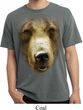 Mens Shirt Big Grizzly Bear Face Pigment Dyed Tee T-Shirt