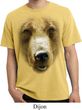 Mens Shirt Big Grizzly Bear Face Pigment Dyed Tee T-Shirt
