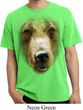 Mens Shirt Big Grizzly Bear Face Pigment Dyed Tee T-Shirt