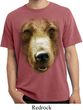Mens Shirt Big Grizzly Bear Face Pigment Dyed Tee T-Shirt