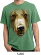 Mens Shirt Big Grizzly Bear Face Pigment Dyed Tee T-Shirt