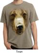 Mens Shirt Big Grizzly Bear Face Pigment Dyed Tee T-Shirt