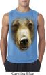 Mens Shirt Big Grizzly Bear Face Sleeveless Tee T-Shirt