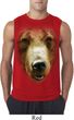Mens Shirt Big Grizzly Bear Face Sleeveless Tee T-Shirt