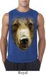 Mens Shirt Big Grizzly Bear Face Sleeveless Tee T-Shirt