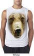Mens Shirt Big Grizzly Bear Face Sleeveless Tee T-Shirt