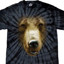 Mens Shirt Big Grizzly Bear Face Spider Tie Dye Tee T-shirt Mens Shirt Big Grizzly Bear Face Spider Tie Dye Tee T-shirt