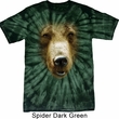 Mens Shirt Big Grizzly Bear Face Spider Tie Dye Tee T-shirt