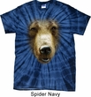 Mens Shirt Big Grizzly Bear Face Spider Tie Dye Tee T-shirt