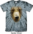 Mens Shirt Big Grizzly Bear Face Spider Tie Dye Tee T-shirt