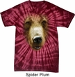 Mens Shirt Big Grizzly Bear Face Spider Tie Dye Tee T-shirt