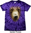 Mens Shirt Big Grizzly Bear Face Spider Tie Dye Tee T-shirt