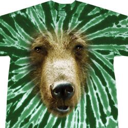 Mens Shirt Big Grizzly Bear Face Twist Tie Dye Tee T-shirt Mens Shirt Big Grizzly Bear Face Twist Tie Dye Tee T-shirt