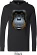 Mens Shirt Big Orangutan Face Lightweight Hoodie Tee