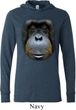 Mens Shirt Big Orangutan Face Lightweight Hoodie Tee