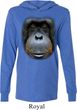 Mens Shirt Big Orangutan Face Lightweight Hoodie Tee