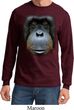 Mens Shirt Big Orangutan Face Long Sleeve Tee T-Shirt