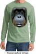 Mens Shirt Big Orangutan Face Long Sleeve Tee T-Shirt