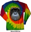 Mens Shirt Big Orangutan Face Long Sleeve Tie Dye Tee T-shirt